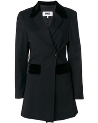 Женский черный шерстяной пиджак от MM6 MAISON MARGIELA