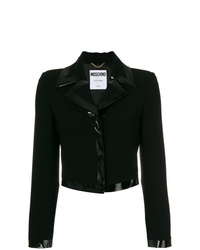 Женский черный шерстяной пиджак от Moschino
