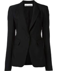 Женский черный шерстяной пиджак от Paco Rabanne
