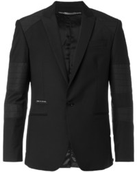 Мужской черный шерстяной пиджак от Philipp Plein