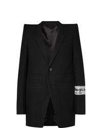 Мужской черный шерстяной пиджак от Rick Owens