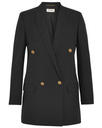 Женский черный шерстяной пиджак от Saint Laurent