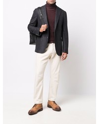 Мужской черный шерстяной пиджак от Corneliani