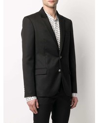 Мужской черный шерстяной пиджак от Balmain