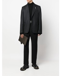 Мужской черный шерстяной пиджак от Roberto Cavalli