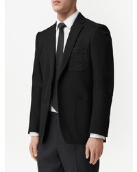 Мужской черный шерстяной пиджак от Burberry