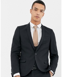 Мужской черный шерстяной пиджак от Twisted Tailor