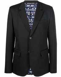 Мужской черный шерстяной пиджак от Valentino