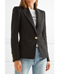 Женский черный шерстяной пиджак от Balmain