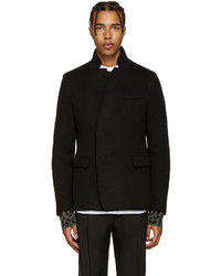 Мужской черный шерстяной пиджак от Wooyoungmi