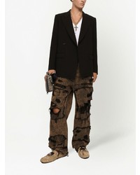 Мужской черный шерстяной пиджак от Dolce & Gabbana