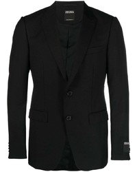 Мужской черный шерстяной пиджак от Zegna