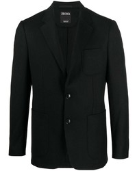 Мужской черный шерстяной пиджак от Zegna