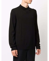 Мужской черный шерстяной свитер с воротником поло от A-Cold-Wall*