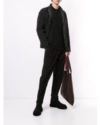 Мужской черный шерстяной свитер с воротником поло от Transit