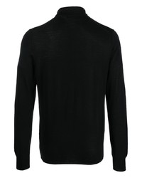 Мужской черный шерстяной свитер с воротником поло от Lardini