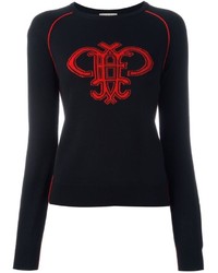 Женский черный шерстяной свитер с принтом от Emilio Pucci