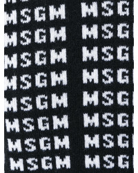 Женский черный шерстяной свитер с принтом от MSGM