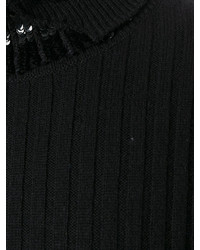 Женский черный шерстяной свитер с украшением от Aviu