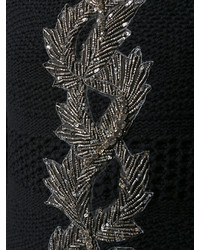 Женский черный шерстяной свитер с украшением от Jo No Fui