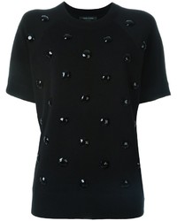 Женский черный шерстяной свитер с украшением от Marc Jacobs