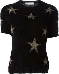 Женский черный шерстяной свитер со звездами от Valentino