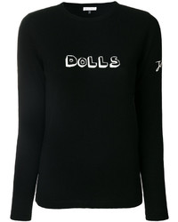 Женский черный шерстяной свитер от Bella Freud
