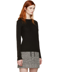 Женский черный шерстяной свитер от Carven