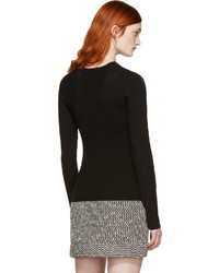 Женский черный шерстяной свитер от Carven