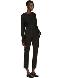 Женский черный шерстяной свитер от Helmut Lang