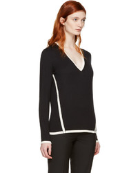 Женский черный шерстяной свитер от Lanvin