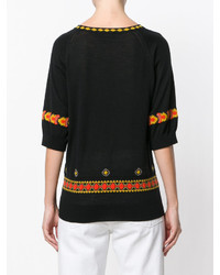 Женский черный шерстяной свитер от Etro