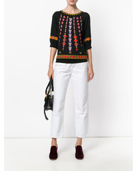 Женский черный шерстяной свитер от Etro