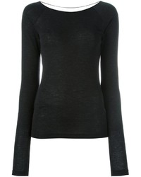 Женский черный шерстяной свитер от Brunello Cucinelli