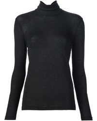 Женский черный шерстяной свитер от Brunello Cucinelli