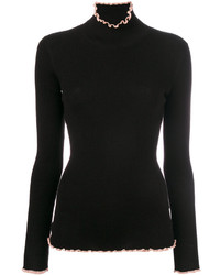 Женский черный шерстяной свитер от Carven