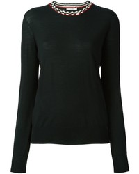 Женский черный шерстяной свитер от Celine