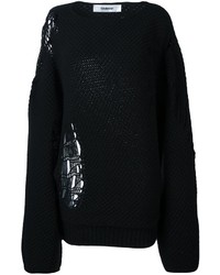 Женский черный шерстяной свитер от Chalayan