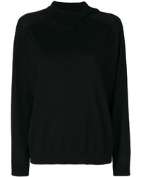 Женский черный шерстяной свитер от Cividini