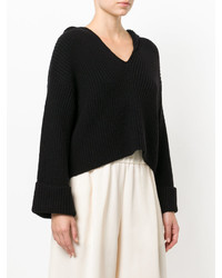 Женский черный шерстяной свитер от Forte Forte