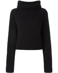 Женский черный шерстяной свитер от Haider Ackermann