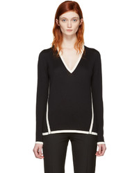 Женский черный шерстяной свитер от Lanvin
