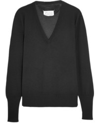 Женский черный шерстяной свитер от Maison Margiela