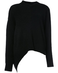 Женский черный шерстяной свитер от MM6 MAISON MARGIELA