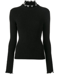 Женский черный шерстяной свитер от MSGM