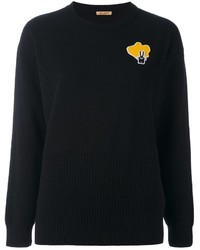 Женский черный шерстяной свитер от Peter Jensen