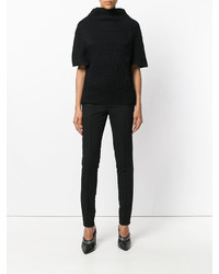 Женский черный шерстяной свитер от Masnada