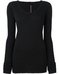 Женский черный шерстяной свитер от Rick Owens Lilies