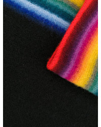 Мужской черный шерстяной шарф в горизонтальную полоску от Paul Smith