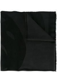 Мужской черный шерстяной шарф от Alexander McQueen